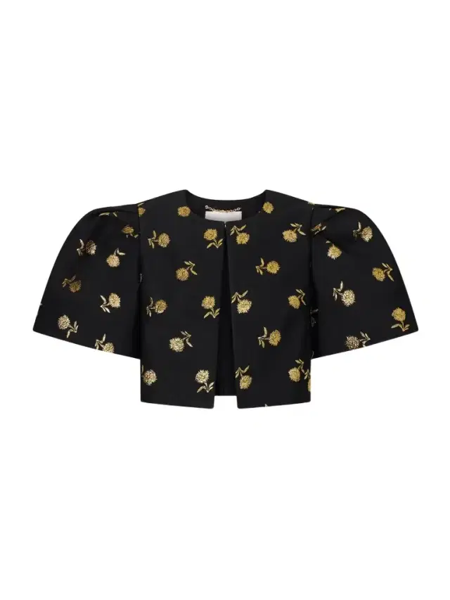 Cropped Embroidered Jacquard Evening Jacket