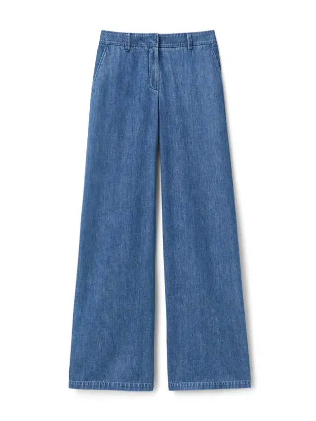 Charles Wide-Leg Chambray Pants