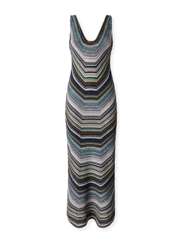 Striped Lamé Maxi Dress