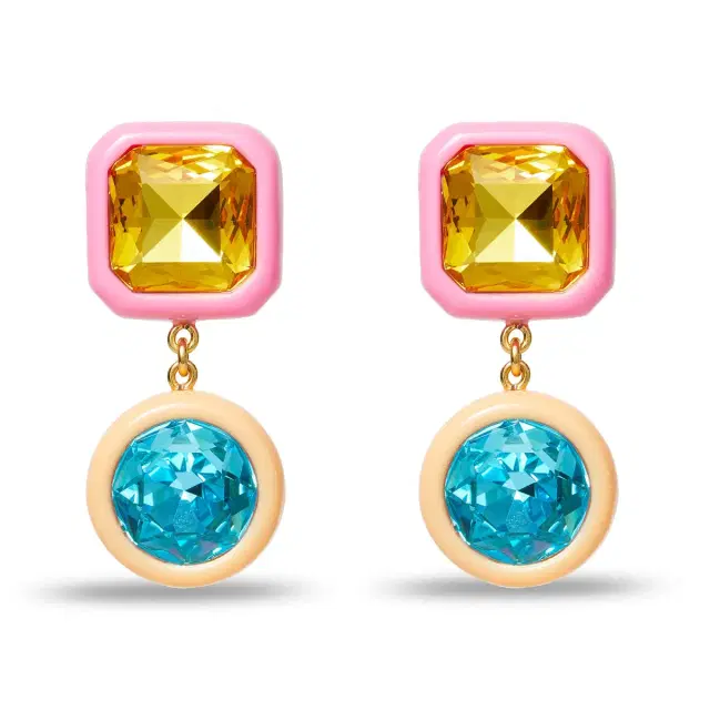 POP PINK GEM DROP EARRINGS