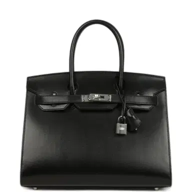 HERMÈS Pre-owned Hermes Birkin Sellier 30 Black Box Palladium Hardware | Thumbnail 1 HERMÈS Pre-owned Hermes Birkin Sellier 30 Black Box Palladium Hardware | Thumbnail 1