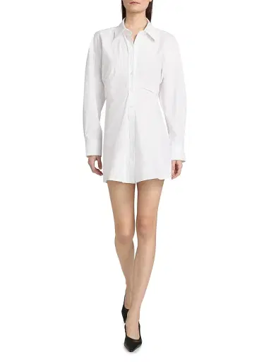 Alexander Wang Women's Cotton Poplin Mini-Shirtdress - White | Thumbnail 2 Alexander Wang Women's Cotton Poplin Mini-Shirtdress - White | Thumbnail 2