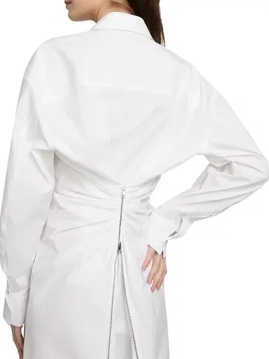 Alexander Wang Women's Cotton Poplin Mini-Shirtdress - White | Thumbnail 6 Alexander Wang Women's Cotton Poplin Mini-Shirtdress - White | Thumbnail 6