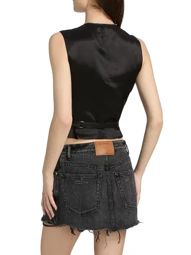 Alexander Wang Women's Tailored Wool-Blend Zip Vest - Black - Size 12 | Thumbnail 5