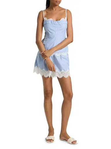 Simkhai Women's Contrast Lace-Trim Poplin Bustier Top | Thumbnail 2 Simkhai Women's Contrast Lace-Trim Poplin Bustier Top | Thumbnail 2