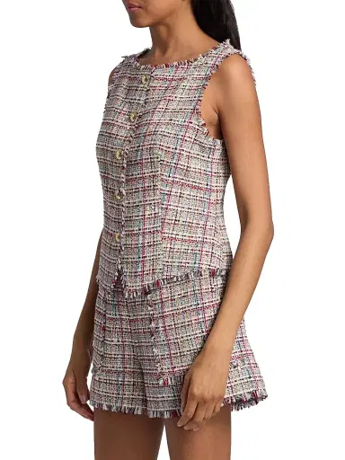 Cinq à Sept Women's Carmen Wildflower Tweed Vest - Ivory Multi | Thumbnail 4 Cinq à Sept Women's Carmen Wildflower Tweed Vest - Ivory Multi | Thumbnail 4