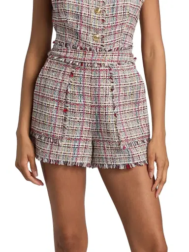 Cinq à Sept Women's Allen Wildflower Tweed Shorts - Ivory Multi - Size 4 | Thumbnail 3