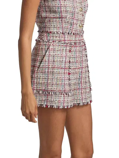 Cinq à Sept Women's Allen Wildflower Tweed Shorts - Ivory Multi - Size 4 | Thumbnail 4