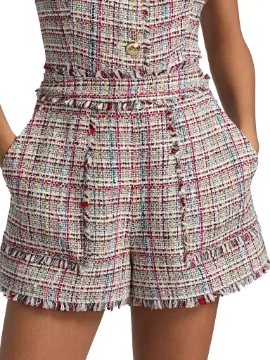 Cinq à Sept Women's Allen Wildflower Tweed Shorts - Ivory Multi - Size 4 | Thumbnail 6