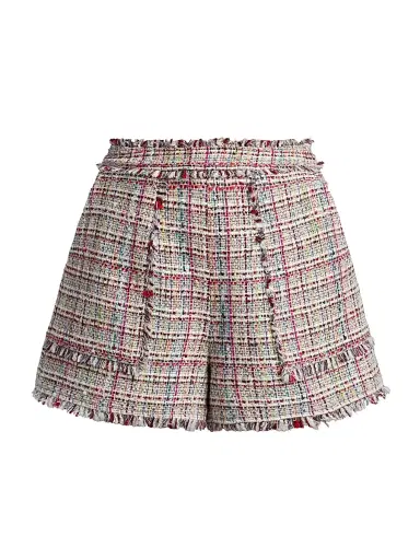 Cinq à Sept Women's Allen Wildflower Tweed Shorts - Ivory Multi - Size 4 | Thumbnail 1