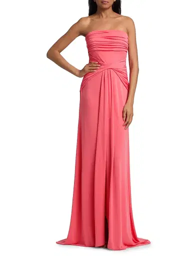 Cinq à Sept Women's Olena Strapless Draped Gown - Sunset Blush - Size 14 | Thumbnail 3 Cinq à Sept Women's Olena Strapless Draped Gown - Sunset Blush - Size 14 | Thumbnail 3