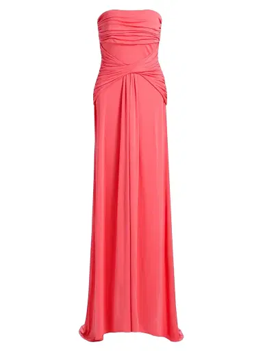 Cinq à Sept Women's Olena Strapless Draped Gown - Sunset Blush - Size 14 | Thumbnail 1 Cinq à Sept Women's Olena Strapless Draped Gown - Sunset Blush - Size 14 | Thumbnail 1