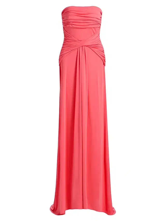 Cinq à Sept Women's Olena Strapless Draped Gown - Sunset Blush