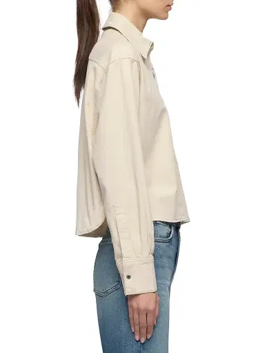 7 For All Mankind Women's Ivy Workwear Crop Shirt | Thumbnail 4