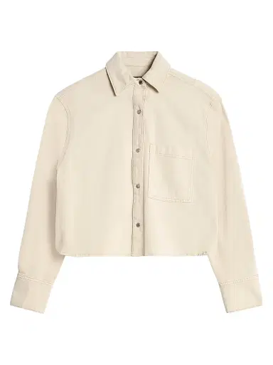 7 For All Mankind Women's Ivy Workwear Crop Shirt | Thumbnail 1