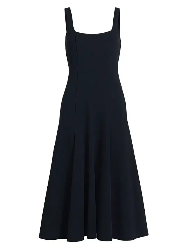 Vince Women's Square Neck Seamed Midi-Dress - Eclipse
