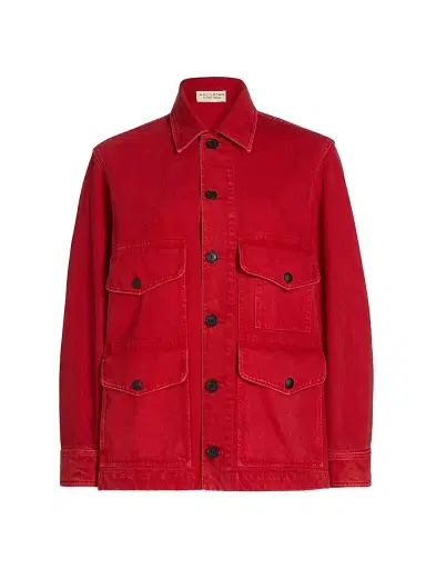 Nili Lotan Women's Leroy Denim Jacket - Scarlet | Thumbnail 1 Nili Lotan Women's Leroy Denim Jacket - Scarlet | Thumbnail 1