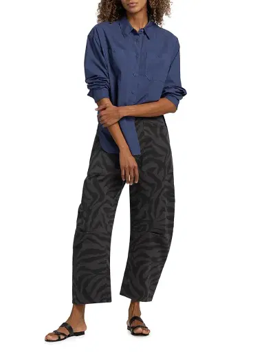 Nili Lotan Women's Onora Cotton Shirt - French Navy - Size XL | Thumbnail 2 Nili Lotan Women's Onora Cotton Shirt - French Navy - Size XL | Thumbnail 2