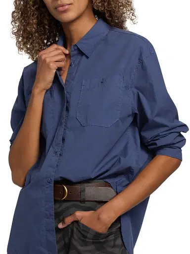 Nili Lotan Women's Onora Cotton Shirt - French Navy - Size XL | Thumbnail 6 Nili Lotan Women's Onora Cotton Shirt - French Navy - Size XL | Thumbnail 6