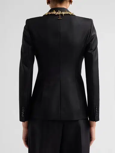 Alexander McQueen Women's Leaves Embellished-Wool Blazer | Thumbnail 3 Alexander McQueen Women's Leaves Embellished-Wool Blazer | Thumbnail 3