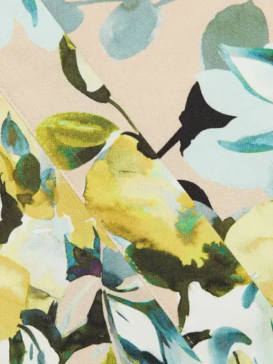 Teri Jon by Rickie Freeman Women's Floral Cotton Belted Shirtdress - Yellow Multi - Size 16 | Thumbnail 7
