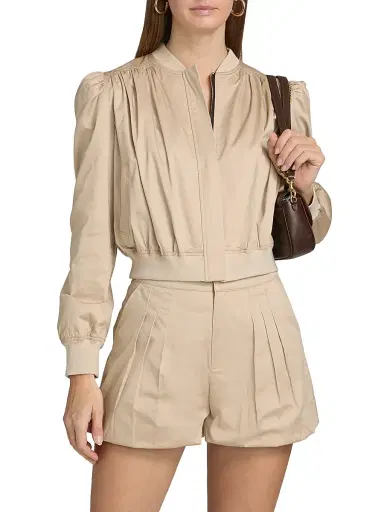 Generation Love Women's Sariah Cotton Sateen Crop Bomber Jacket | Thumbnail 3 Generation Love Women's Sariah Cotton Sateen Crop Bomber Jacket | Thumbnail 3
