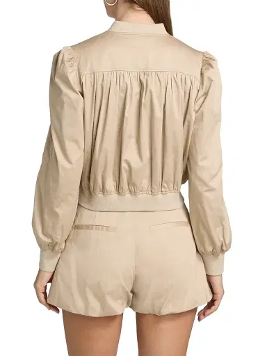 Generation Love Women's Sariah Cotton Sateen Crop Bomber Jacket | Thumbnail 5 Generation Love Women's Sariah Cotton Sateen Crop Bomber Jacket | Thumbnail 5