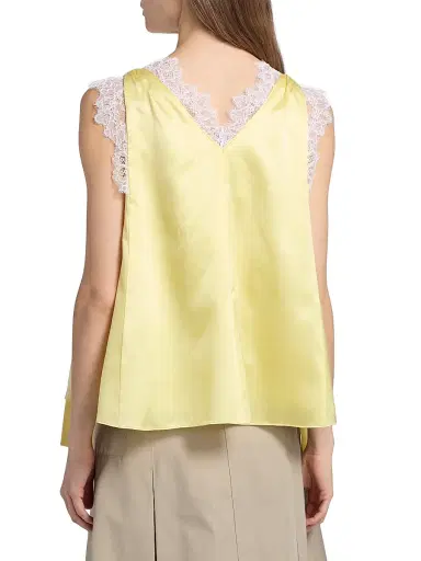 3.1 Phillip Lim Women's Lace Trim Satin V-Neck Top | Thumbnail 5