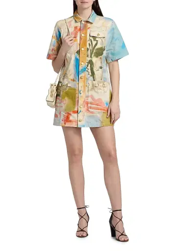 Ulla Johnson Women's Painters Printed Cotton Shirtdress - Western Dream - Size XL | Thumbnail 2 Ulla Johnson Women's Painters Printed Cotton Shirtdress - Western Dream - Size XL | Thumbnail 2