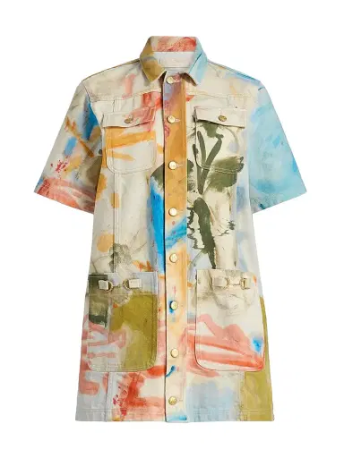 Ulla Johnson Women's Painters Printed Cotton Shirtdress - Western Dream - Size XL | Thumbnail 1 Ulla Johnson Women's Painters Printed Cotton Shirtdress - Western Dream - Size XL | Thumbnail 1