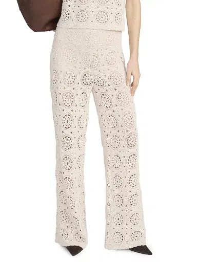 Frame Women's Crochet Cotton Pants - Cream - Size Large | Thumbnail 3 Frame Women's Crochet Cotton Pants - Cream - Size Large | Thumbnail 3