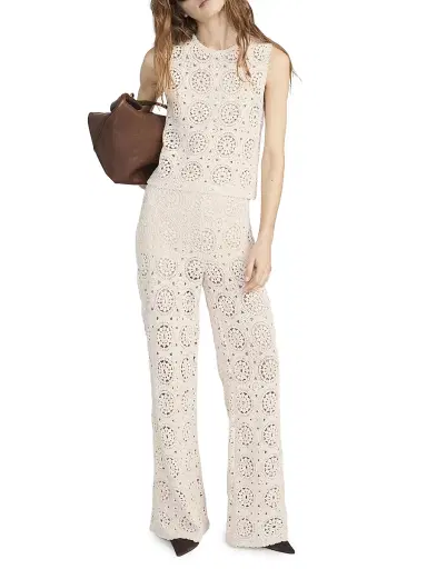 Frame Women's Crochet Cotton Pants - Cream - Size Large | Thumbnail 1 Frame Women's Crochet Cotton Pants - Cream - Size Large | Thumbnail 1