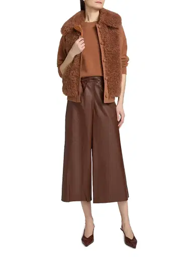 Yves Salomon Women's Shearling Wool Knit Vest - Toulouse | Thumbnail 2