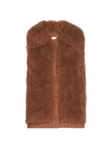 Yves Salomon Women's Shearling Wool Knit Vest - Toulouse | Thumbnail 1