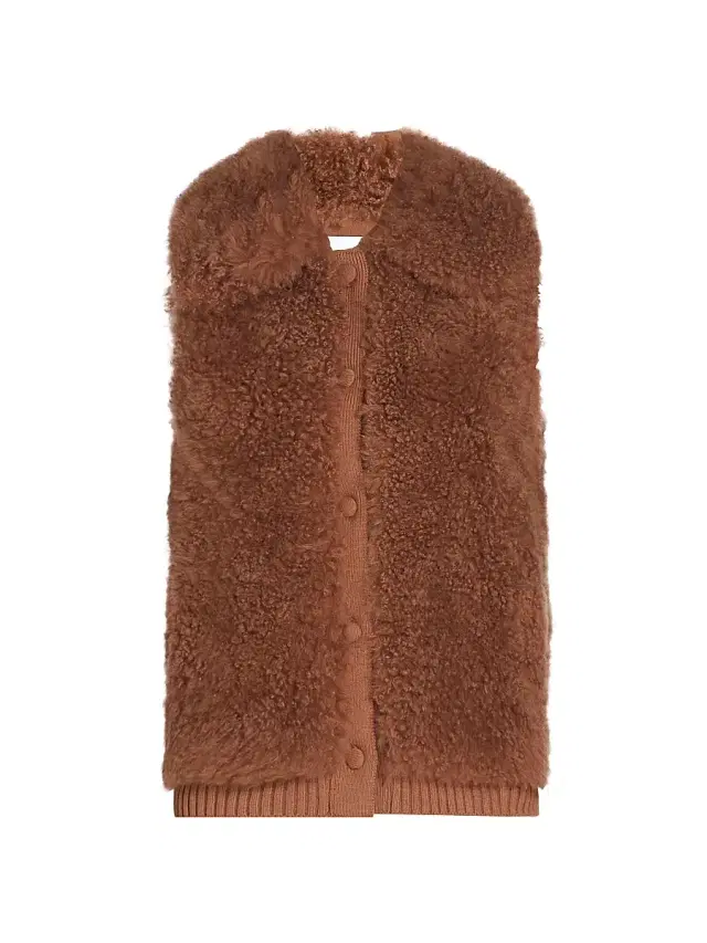 Yves Salomon Women's Shearling Wool Knit Vest - Toulouse