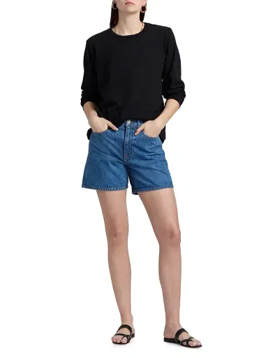 SLVRLAKE Women's Walker High-Rise Denim Shorts | Thumbnail 2 SLVRLAKE Women's Walker High-Rise Denim Shorts | Thumbnail 2