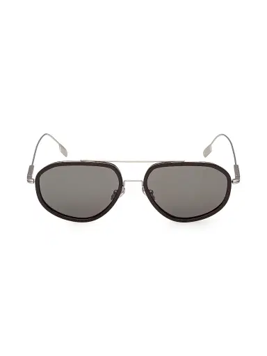 Zegna Men's 56MM Aviator Sunglasses - Brown Grey | Thumbnail 2 Zegna Men's 56MM Aviator Sunglasses - Brown Grey | Thumbnail 2