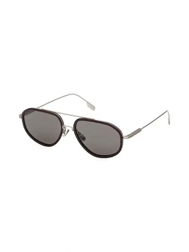 ZEGNA Men's 56MM Aviator Sunglasses - Brown Grey