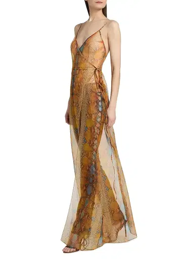 LaQuan Smith Women's Snake Print Sheer Maxi Dress - Snake - Size Medium | Thumbnail 2 LaQuan Smith Women's Snake Print Sheer Maxi Dress - Snake - Size Medium | Thumbnail 2