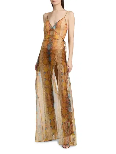 LaQuan Smith Women's Snake Print Sheer Maxi Dress - Snake - Size Medium | Thumbnail 3 LaQuan Smith Women's Snake Print Sheer Maxi Dress - Snake - Size Medium | Thumbnail 3