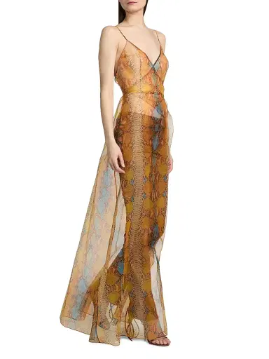 LaQuan Smith Women's Snake Print Sheer Maxi Dress - Snake - Size Medium | Thumbnail 4 LaQuan Smith Women's Snake Print Sheer Maxi Dress - Snake - Size Medium | Thumbnail 4
