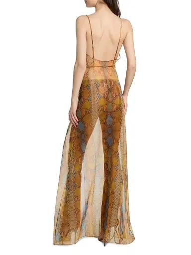 LaQuan Smith Women's Snake Print Sheer Maxi Dress - Snake - Size Medium | Thumbnail 5 LaQuan Smith Women's Snake Print Sheer Maxi Dress - Snake - Size Medium | Thumbnail 5