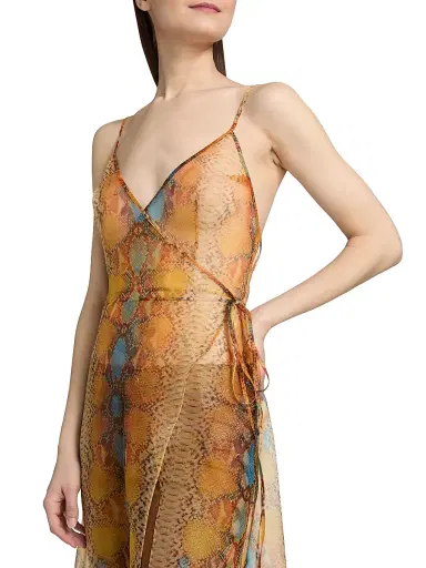 LaQuan Smith Women's Snake Print Sheer Maxi Dress - Snake - Size Medium | Thumbnail 6 LaQuan Smith Women's Snake Print Sheer Maxi Dress - Snake - Size Medium | Thumbnail 6