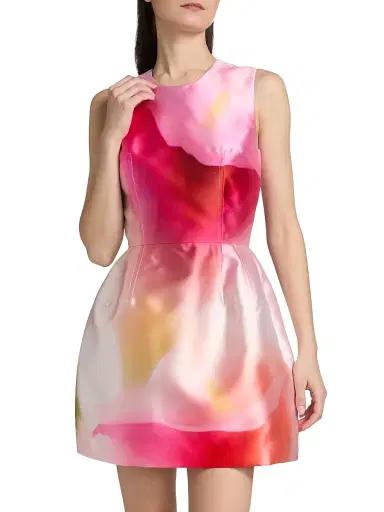 Prabal Gurung Women's Dyed Twill Cocktail Minidress - Pink Multi | Thumbnail 3
