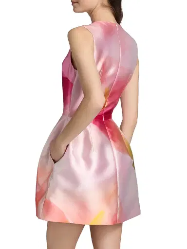Prabal Gurung Women's Dyed Twill Cocktail Minidress - Pink Multi | Thumbnail 5