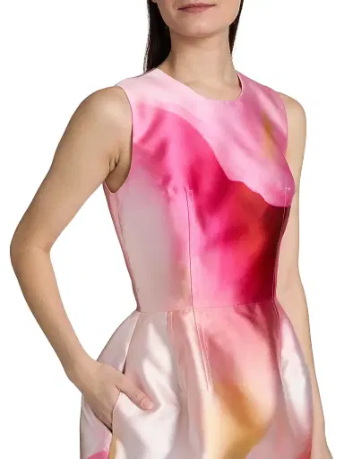Prabal Gurung Women's Dyed Twill Cocktail Minidress - Pink Multi | Thumbnail 6