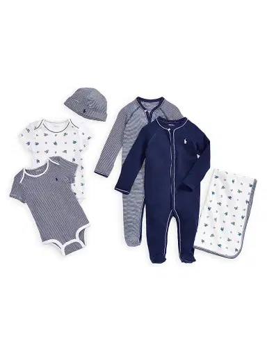 Polo Ralph Lauren Baby's Striped Cotton Hat - Navy | Thumbnail 2 Polo Ralph Lauren Baby's Striped Cotton Hat - Navy | Thumbnail 2