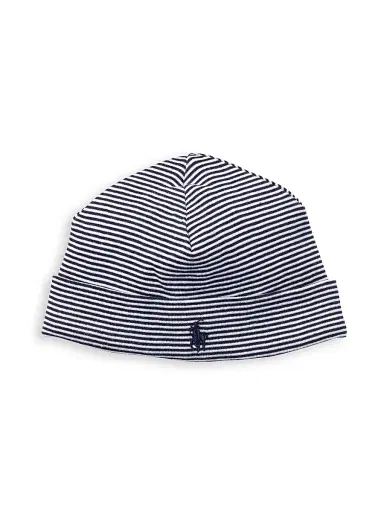 Polo Ralph Lauren Baby's Striped Cotton Hat - Navy | Thumbnail 1 Polo Ralph Lauren Baby's Striped Cotton Hat - Navy | Thumbnail 1