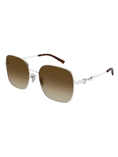 Gucci Women's GG Square Sunglasses - Silver Brown | Thumbnail 2