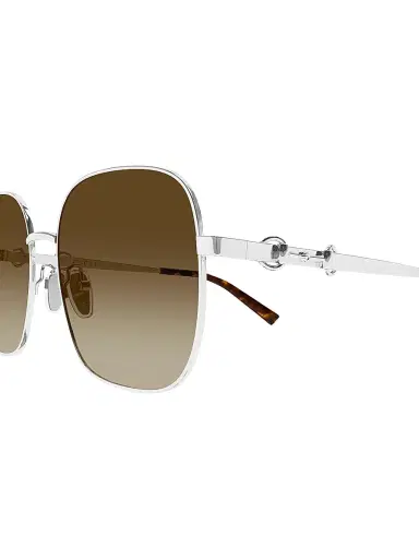 Gucci Women's GG Square Sunglasses - Silver Brown | Thumbnail 3